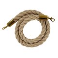 Montour Line Twisted Polyprop.Rope Hemp With Satin Brass Snap Ends 10ft.Cotton Core HDPP510Rope-100-HP-SE-SB